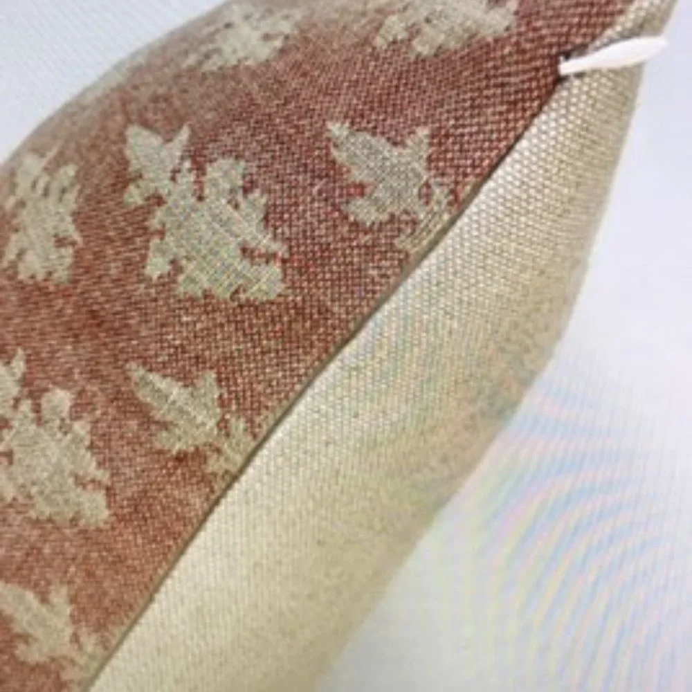 Large Lumbar Pillowcase 14x36 Red & Beige